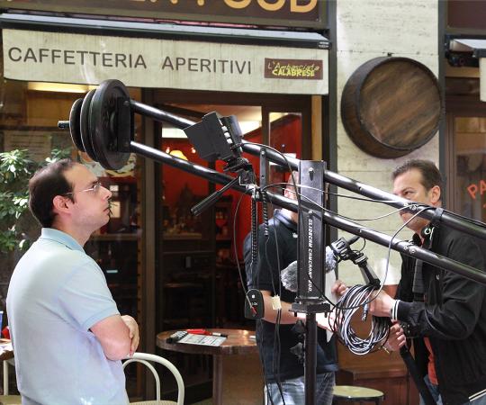 Fabrizio Fazio sul set